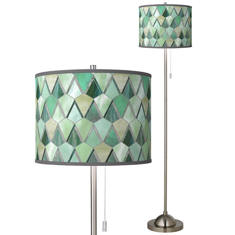 Image 1 Misty Morning Brushed Nickel Pull Chain Floor Lamp