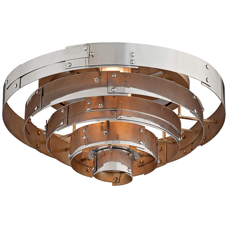 Image 1 Mitchel Field 18 inchW Recycled Aero Metal LED Ceiling Light