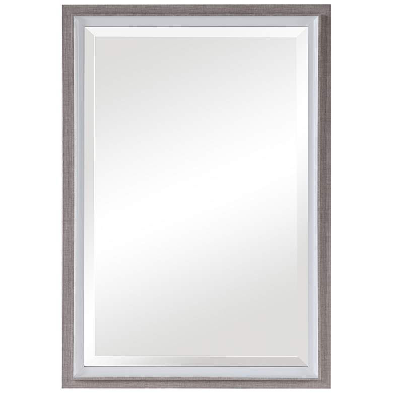 Mitra White Oatmeal 28 1/4 inch x 40 1/4 inch Vanity Wall Mirror