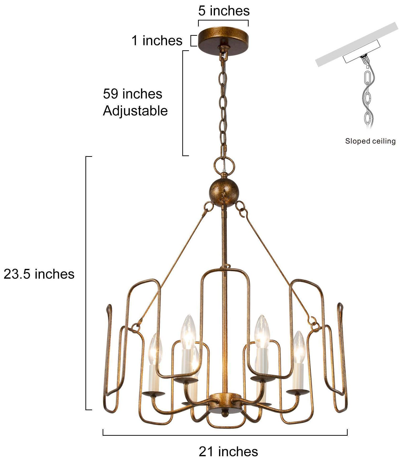 Image 3 Mitria 21"W Distressed Brass 6-Light Drum Metal Dining Chandelier more views