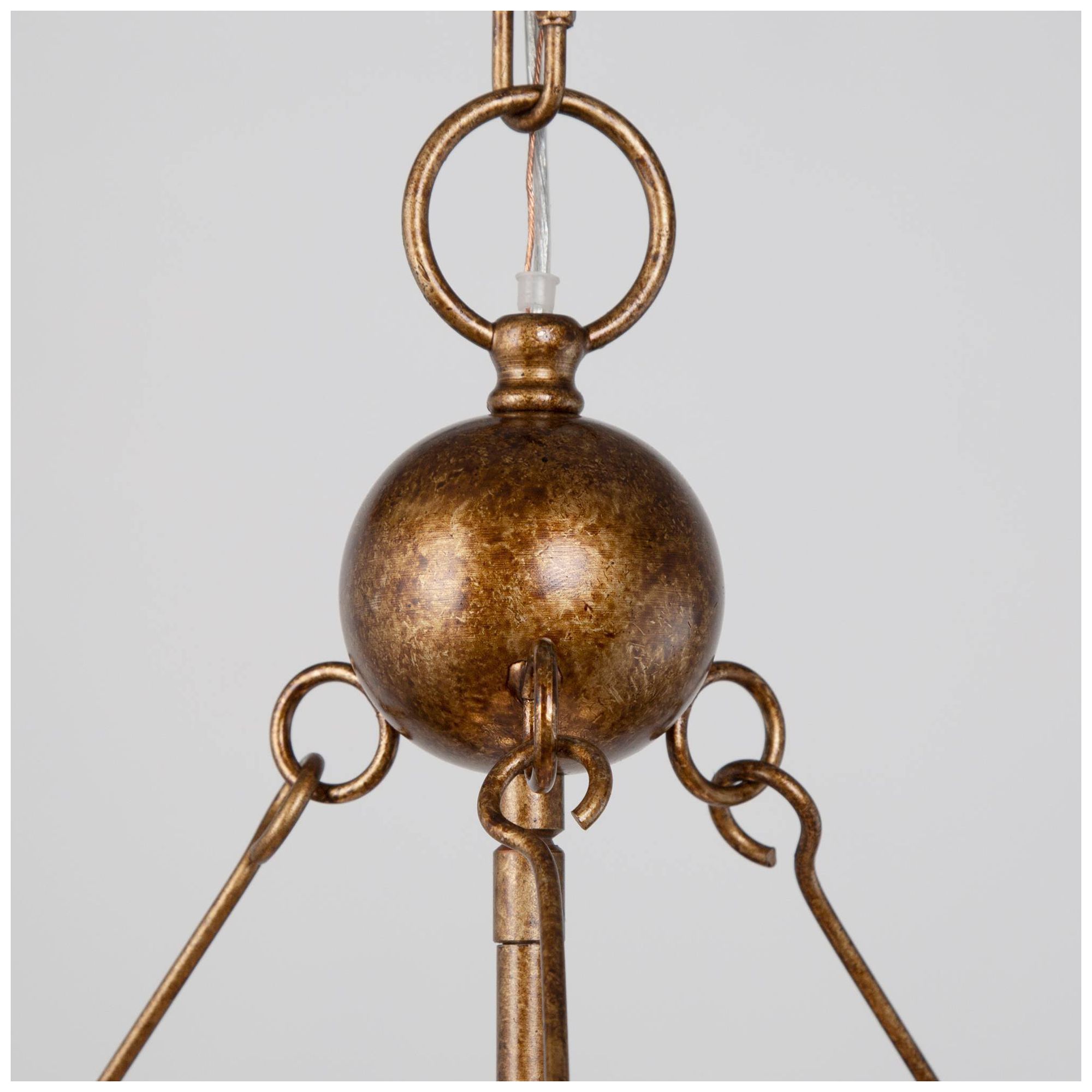 Image 4 Mitria 21"W Distressed Brass 6-Light Drum Metal Dining Chandelier more views