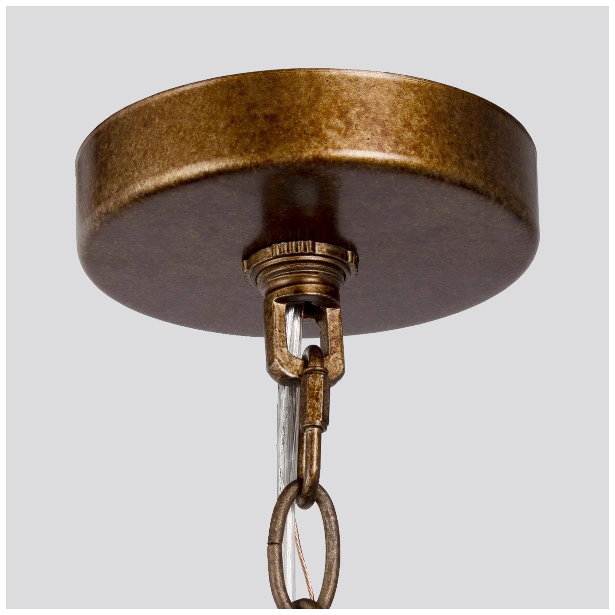 Image 6 Mitria 21"W Distressed Brass 6-Light Drum Metal Dining Chandelier more views