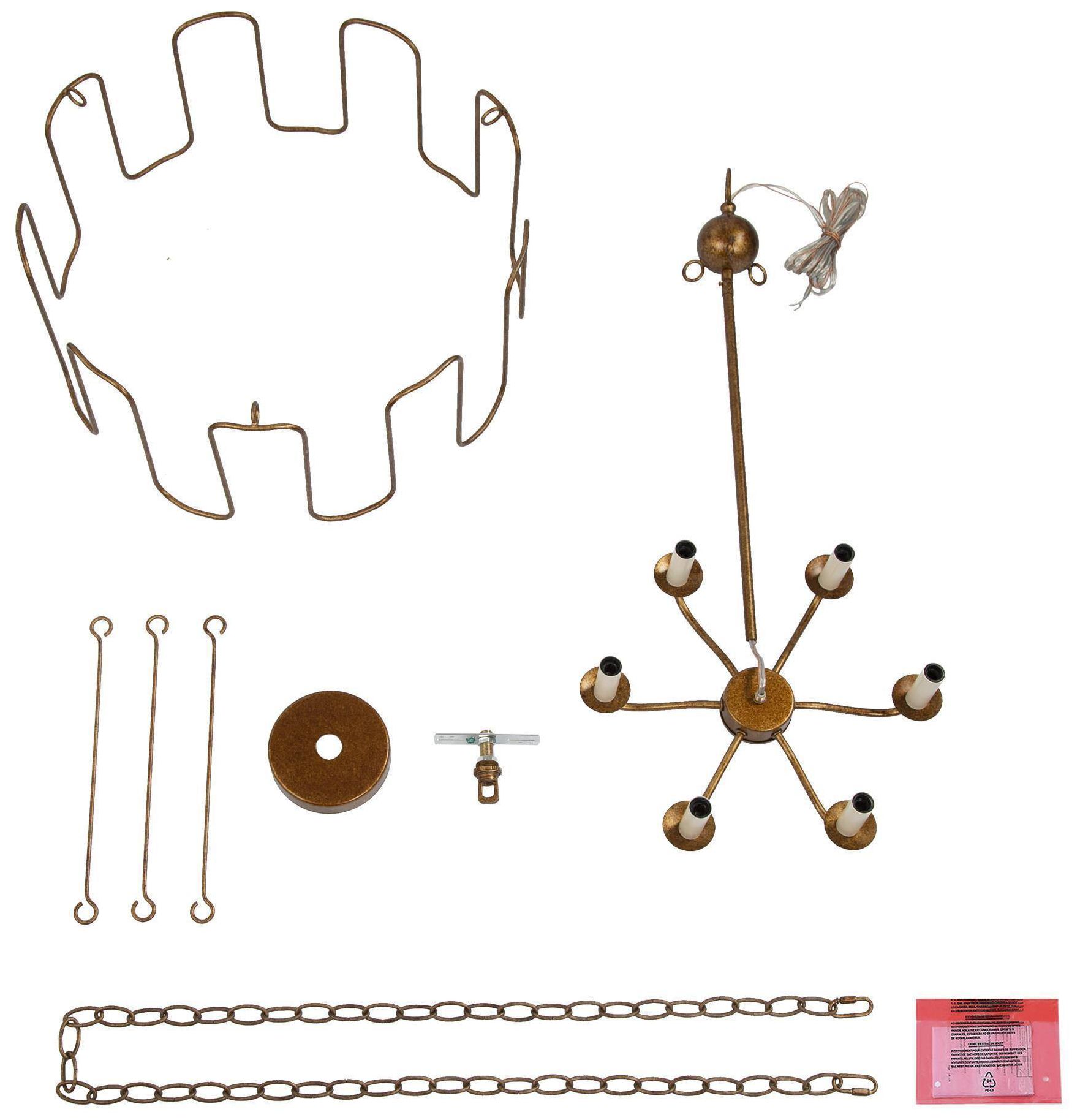 Image 7 Mitria 21"W Distressed Brass 6-Light Drum Metal Dining Chandelier more views