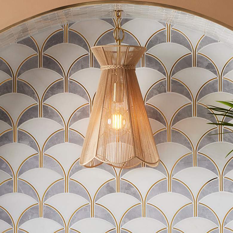Image 1 Mitzi Aaliyah 20" Aged Brass 1 Light Pendant