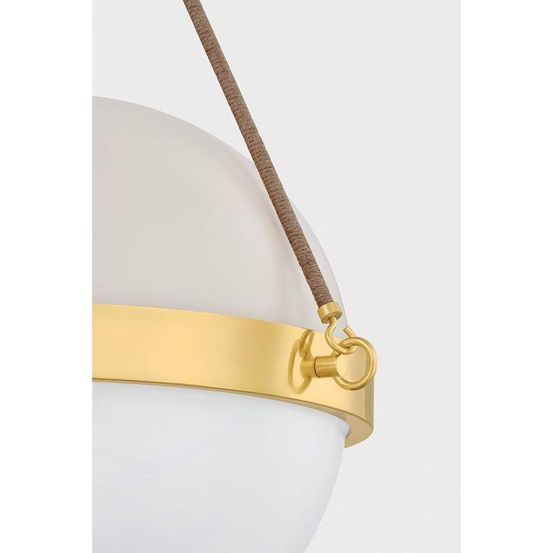 Image 2 Mitzi Abbie Pendant 18" in Aged Brass and Soft Bisque more views