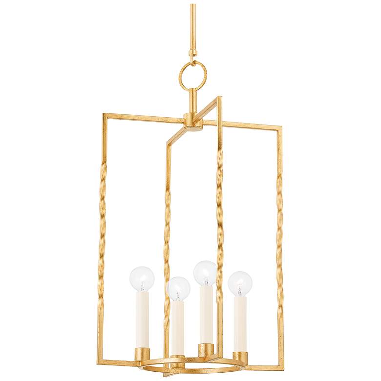 Image 1 Mitzi Adelaide 30" Vintage Gold Leaf 4 Light Lantern