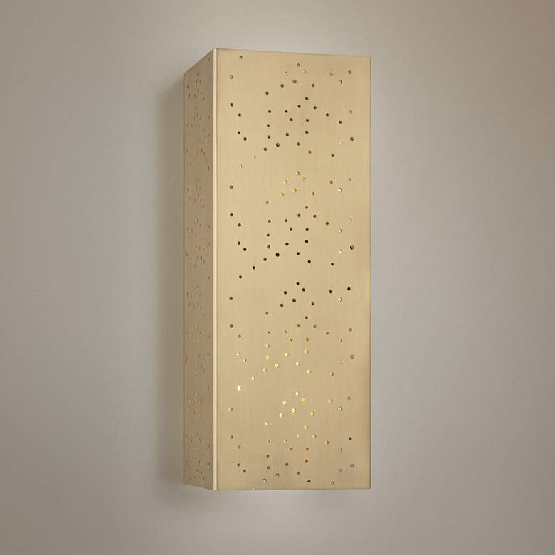 Image 1 Mitzi Aiko 14 3/4" High Aged Brass Wall Sconce