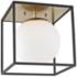 Mitzi Aira 9 1/2" Wide Black and Brass Modern Ceiling Light