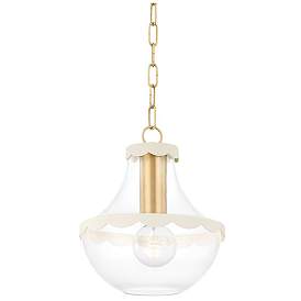 Image1 of Mitzi Alaina 10 1/2" Wide Aged Brass Mini Pendant