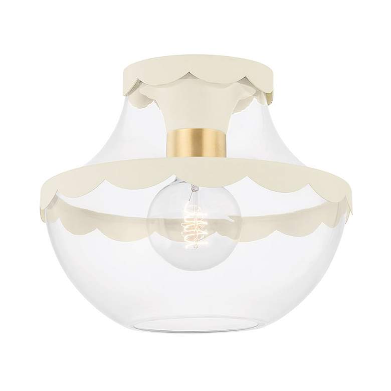 Image 1 Mitzi Alaina 21" Aged Brass 1 Light Semi Flush