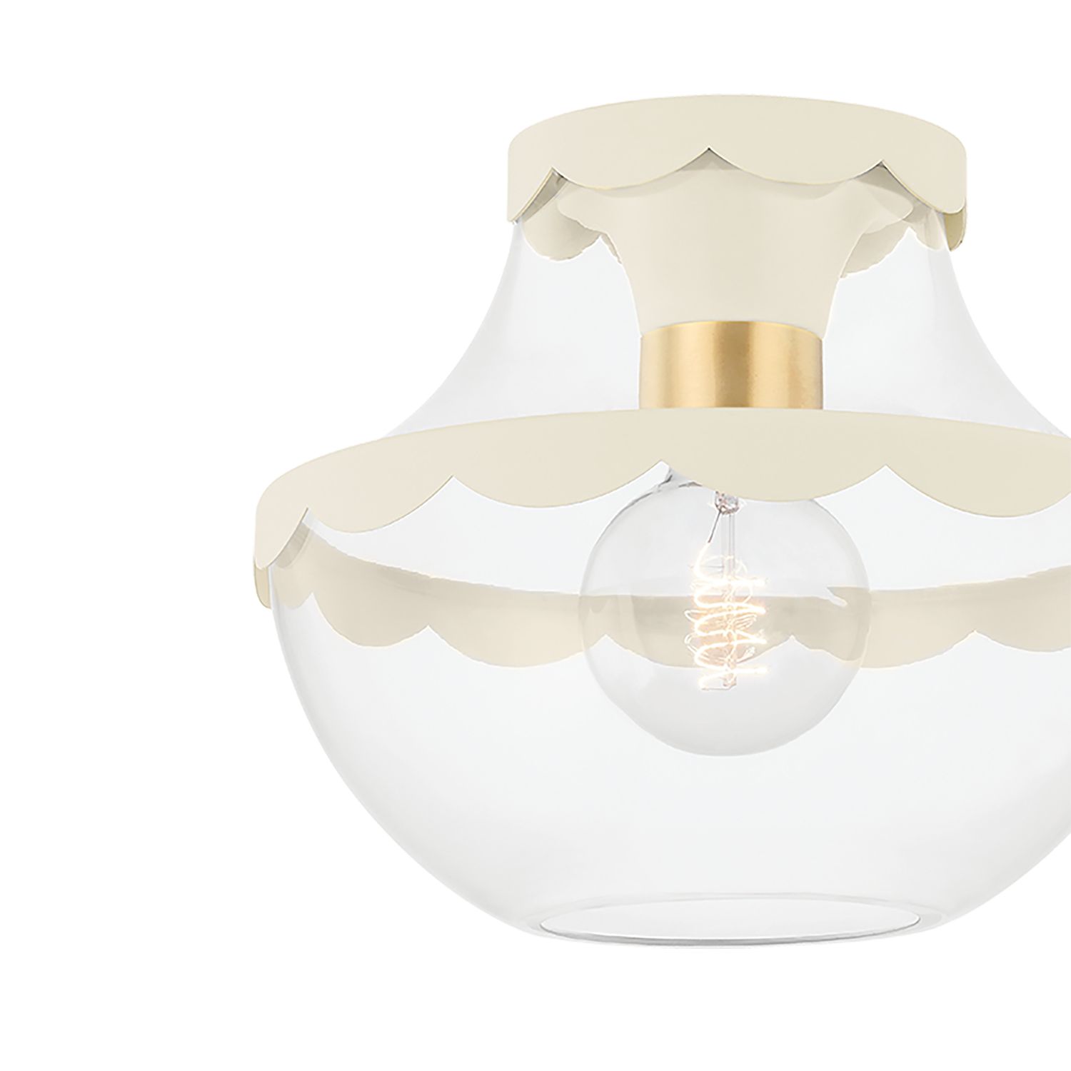 Image 2 Mitzi Alaina 21" Aged Brass 1 Light Semi Flush more views