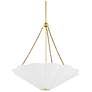Mitzi Alana 26" Wide Aged Brass White Linen Pendant Light