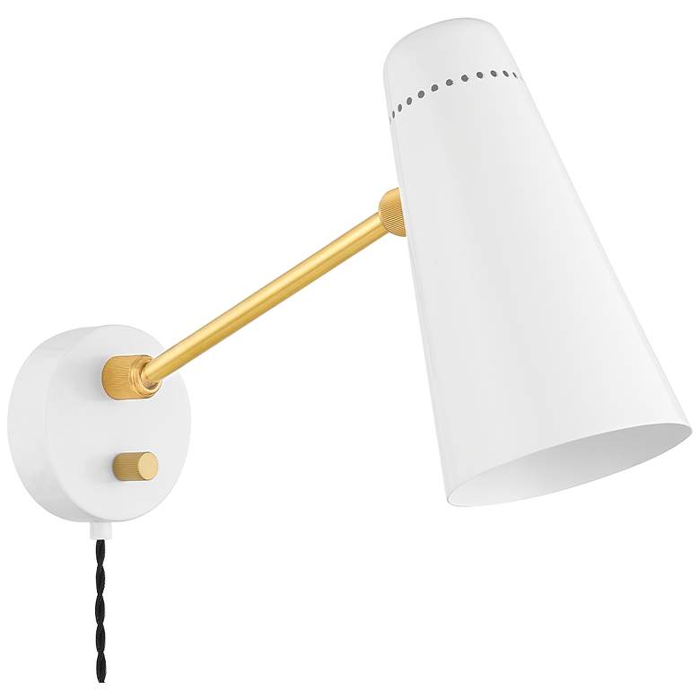 Image 1 Mitzi Alex 9.5" Aged Brass 1 Light Portable Wall Sconce