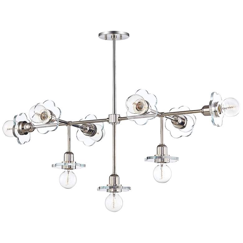 Image 2 Mitzi Alexa 46 inchW Polished Nickel 9-Light Chandelier