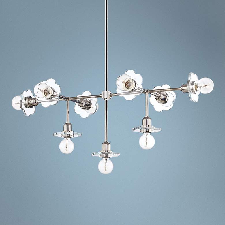 Image 1 Mitzi Alexa 46"W Polished Nickel 9-Light Chandelier