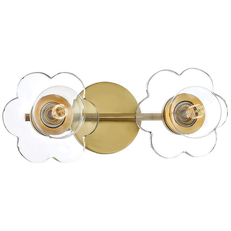 Image 1 Mitzi Alexa 6" High Aged Brass 2-Light Wall Sconce