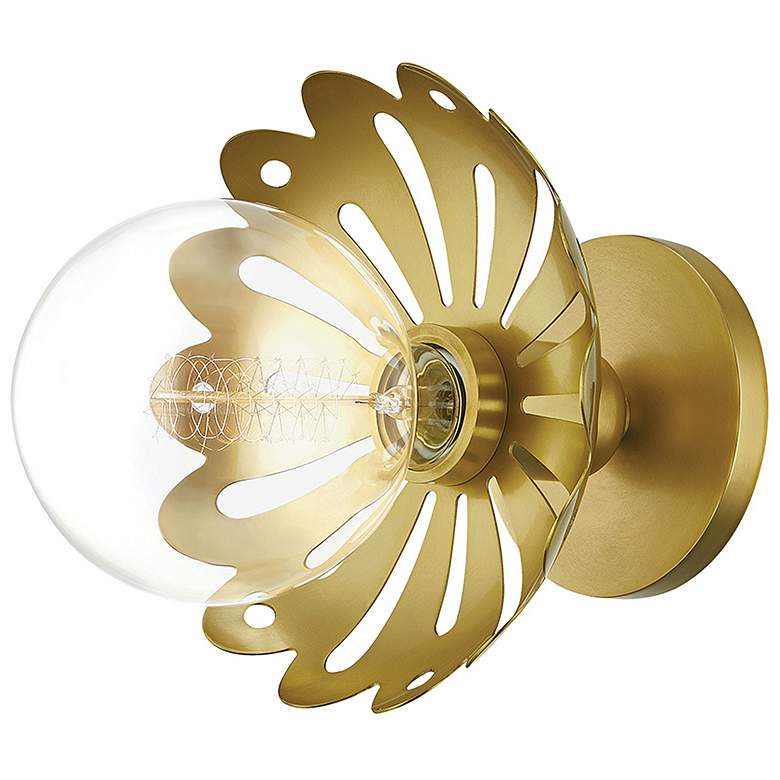 Image 1 Mitzi Alyssa 8 inch Wide Aged Brass 1 Light Wall Sconce