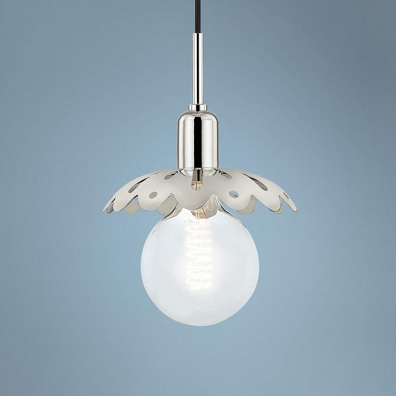 Image 1 Mitzi Alyssa 8" Wide Polished Nickel Mini Pendant Light