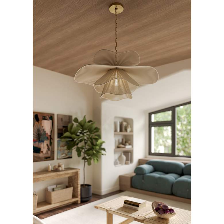 Image 3 Mitzi Amanda Chandelier 34" in Aged Brass more views