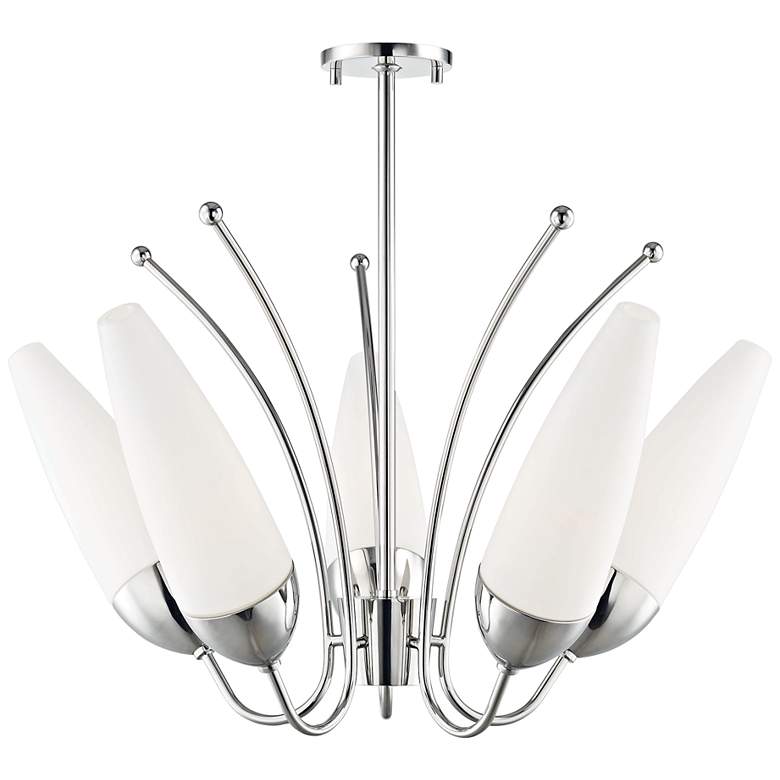 Image 1 Mitzi Amee 28 3/4 inch Wide Polished Nickel 5-Light Chandelier