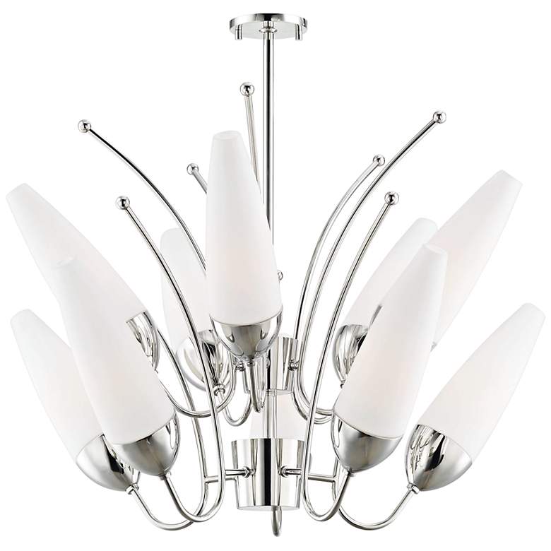 Image 1 Mitzi Amee 32 1/2 inch Wide Polished Nickel 10-Light Chandelier