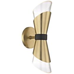 Mitzi Angie 15" High Aged Brass 2-Light LED Wall Sconce