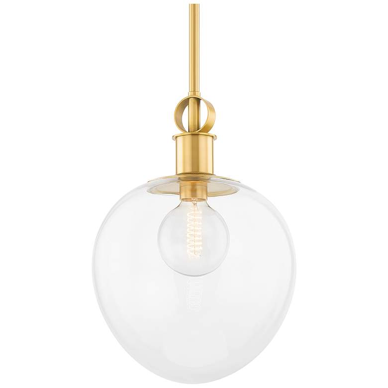Image 1 Mitzi Anna 28" Aged Brass 1 Light Pendant