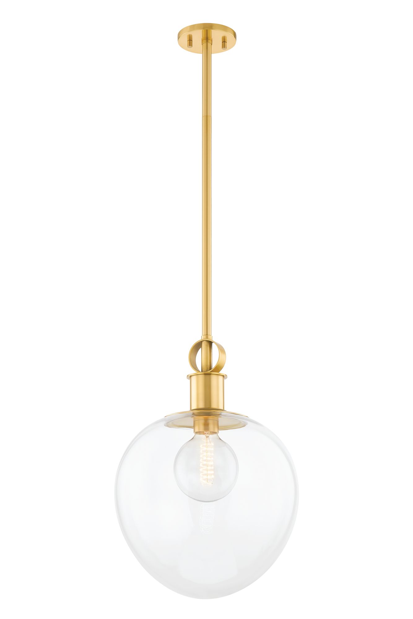 Image 3 Mitzi Anna 28" Aged Brass 1 Light Pendant more views