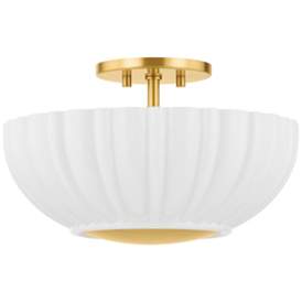 Image1 of Mitzi Anne 15" Wide Aged Brass Ceiling Light