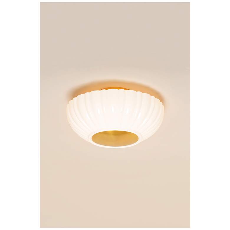 Image 4 Mitzi Anne 15" Wide Aged Brass Ceiling Light more views