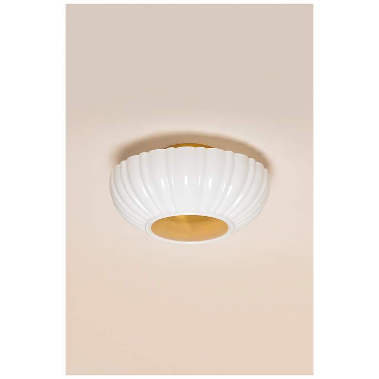 Image 5 Mitzi Anne 15" Wide Aged Brass Ceiling Light more views