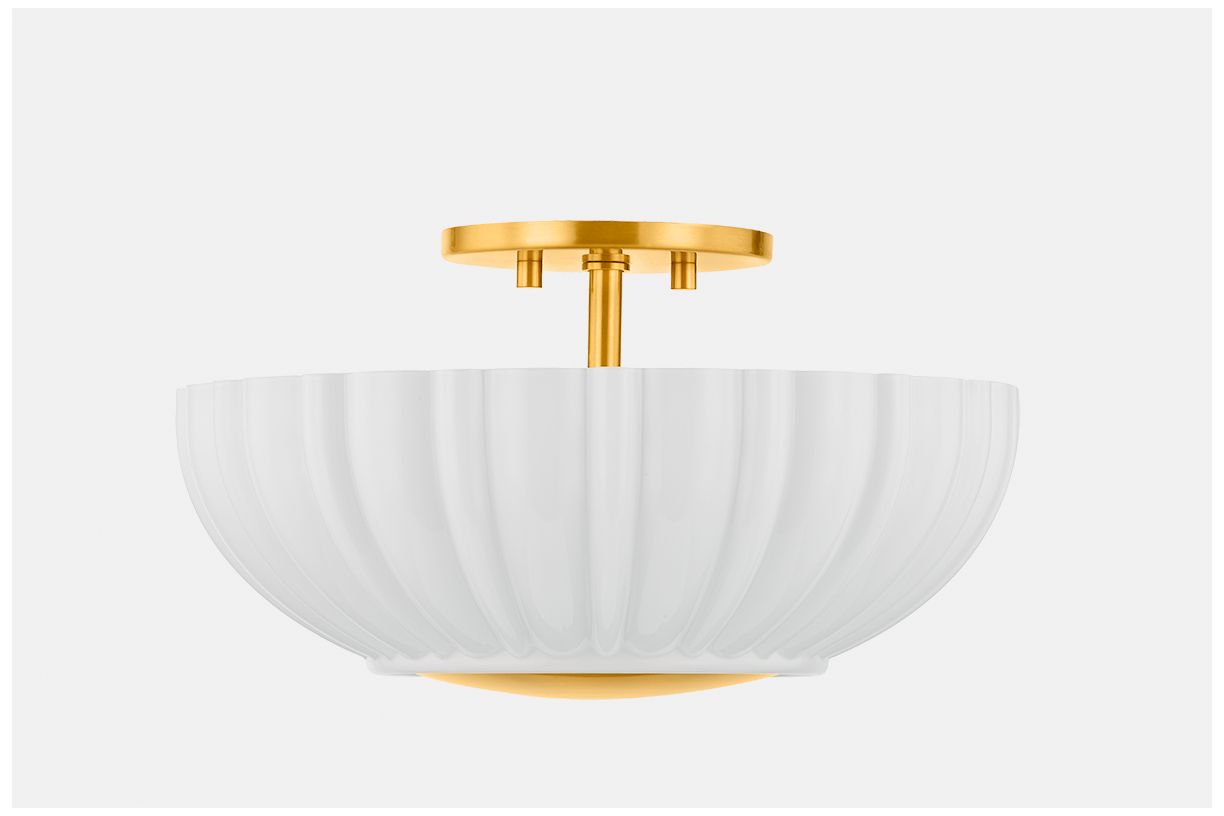 Image 7 Mitzi Anne 15" Wide Aged Brass Ceiling Light more views