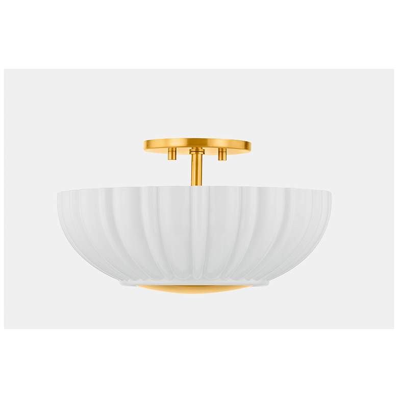 Image 7 Mitzi Anne 15" Wide Aged Brass Ceiling Light more views