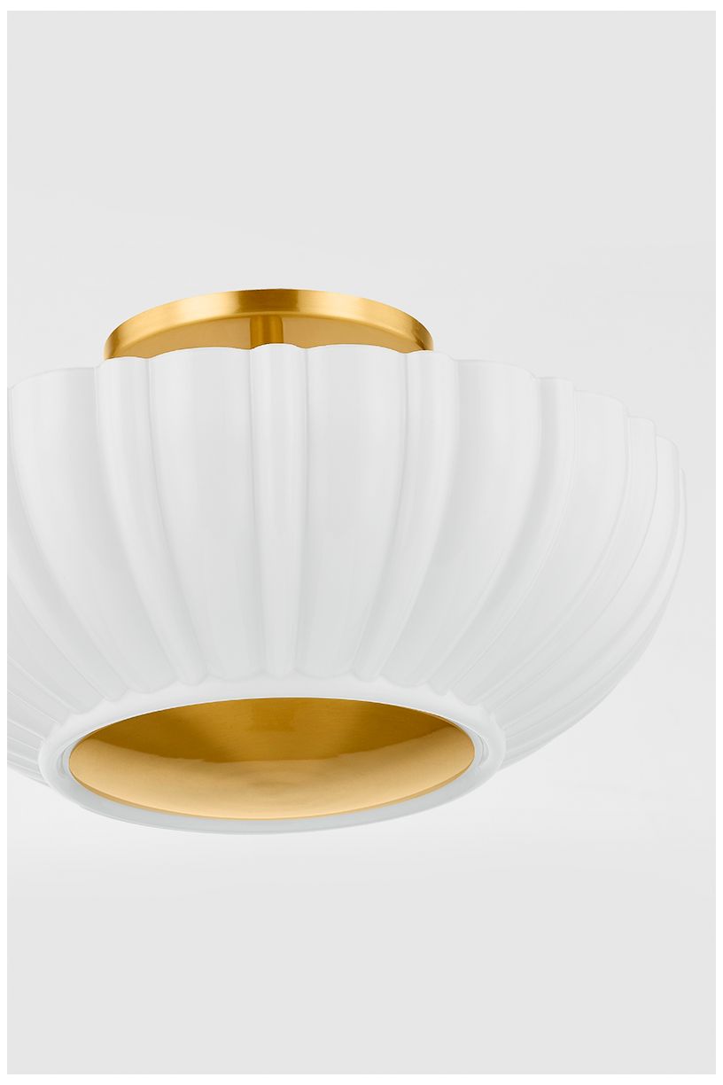 Mitzi Anne 15" Wide Aged Brass Ceiling Light