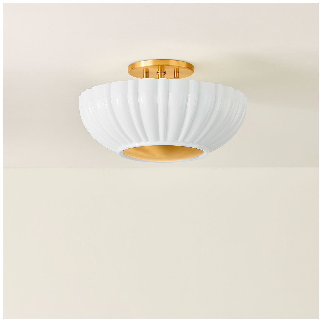 Mitzi Anne 15" Wide Aged Brass Ceiling Light