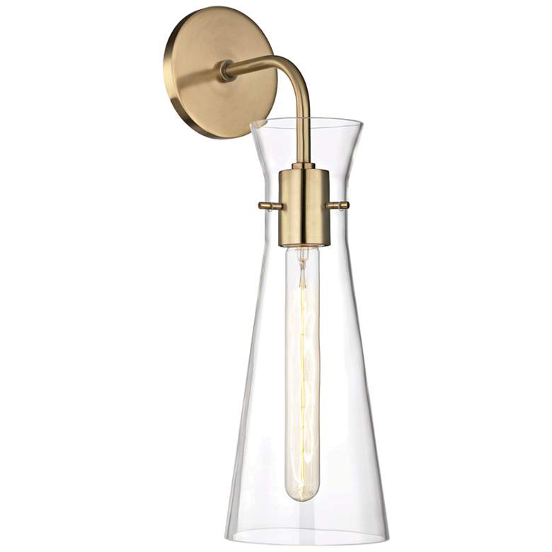 Image 1 Mitzi Anya 18 1/2" High Aged Brass Wall Sconce