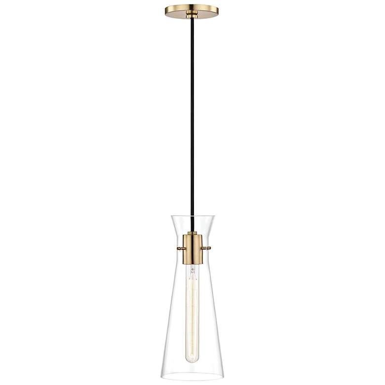Image 2 Mitzi Anya 5 1/2" Wide Aged Brass Modern Mini Pendant