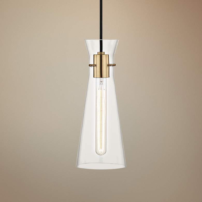 Image 1 Mitzi Anya 5 1/2" Wide Aged Brass Modern Mini Pendant