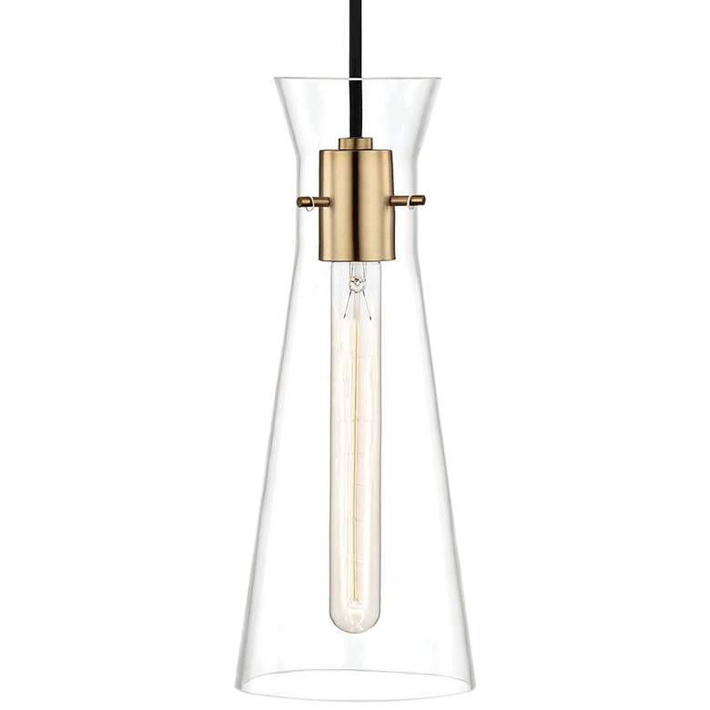 Image 3 Mitzi Anya 5 1/2" Wide Aged Brass Modern Mini Pendant more views