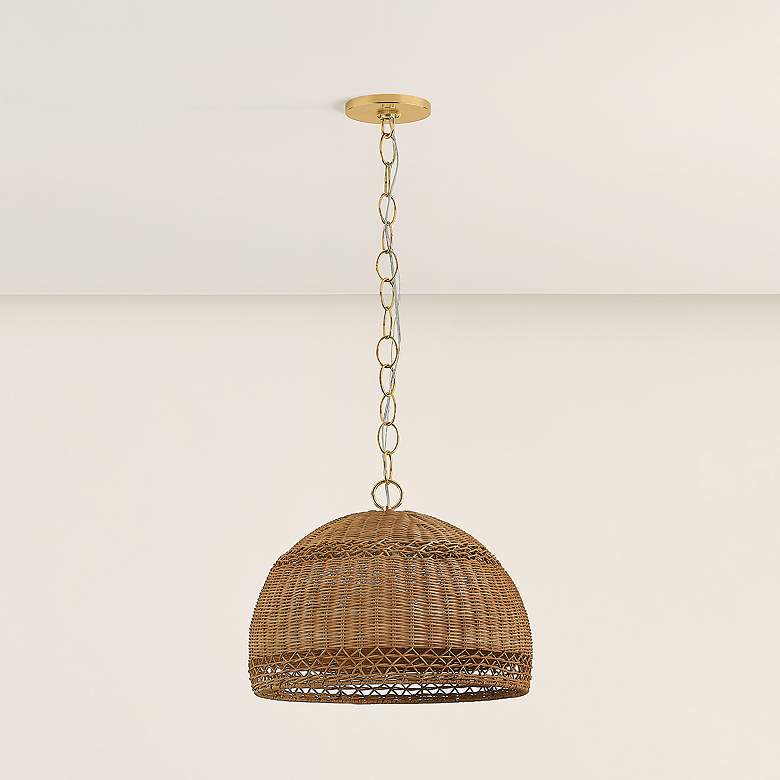 Image 5 Mitzi April Pendant 18" in Aged Brass more views