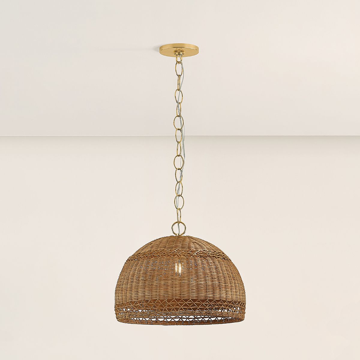 Mitzi April Pendant 18" in Aged Brass