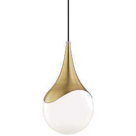 Image2 of Mitzi Ariana 10 1/2" Wide Aged Brass Mini Pendant Light