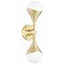 Mitzi Ariana 18 1/2" High 2-Light Aged Brass LED Wall Sconce