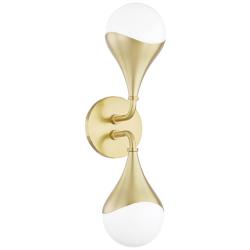 Mitzi Ariana 18 1/2&quot; High 2-Light Aged Brass LED Wall Sconce