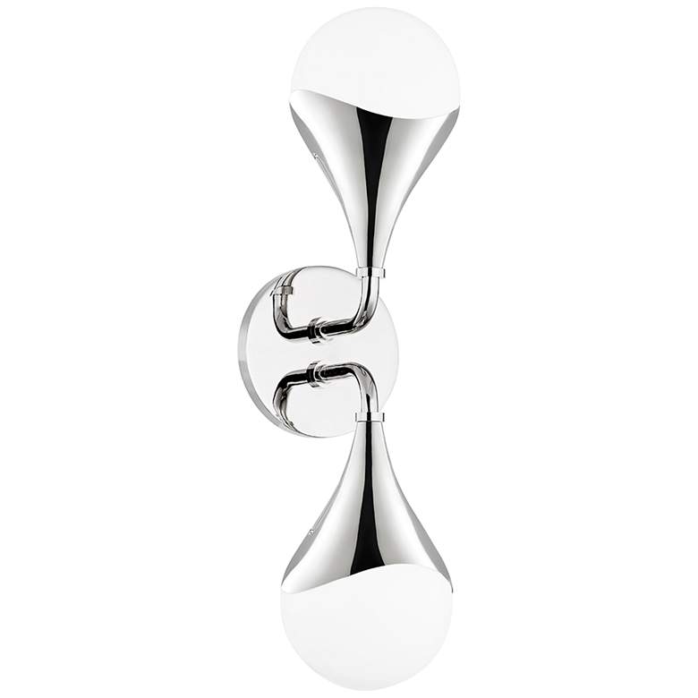 Image 1 Mitzi Ariana 18 1/2 inch High 2-Light Nickel LED Wall Sconce