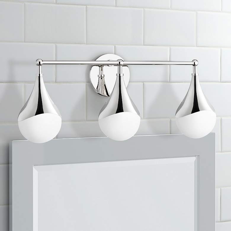 Image 1 Mitzi Ariana 22 3/4 inchW 3-Light Polished Nickel LED Bath Light