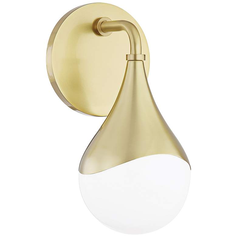 Image 1 Mitzi Ariana 9 1/2" High Aged Brass LED Wall Sconce