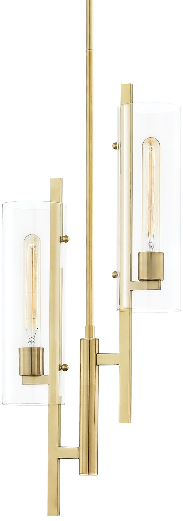 Mitzi Ariel 11 3/4"W Aged Brass 2-Light Mini Pendant Light