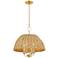 Mitzi Arwen 20" Wide 4-Light Aged Brass Woven Rattan Chandelier