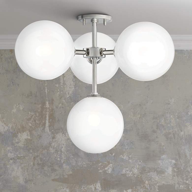 Image 1 Mitzi Ashleigh 20 1/4"W Nickel 4-Light LED Ceiling Light